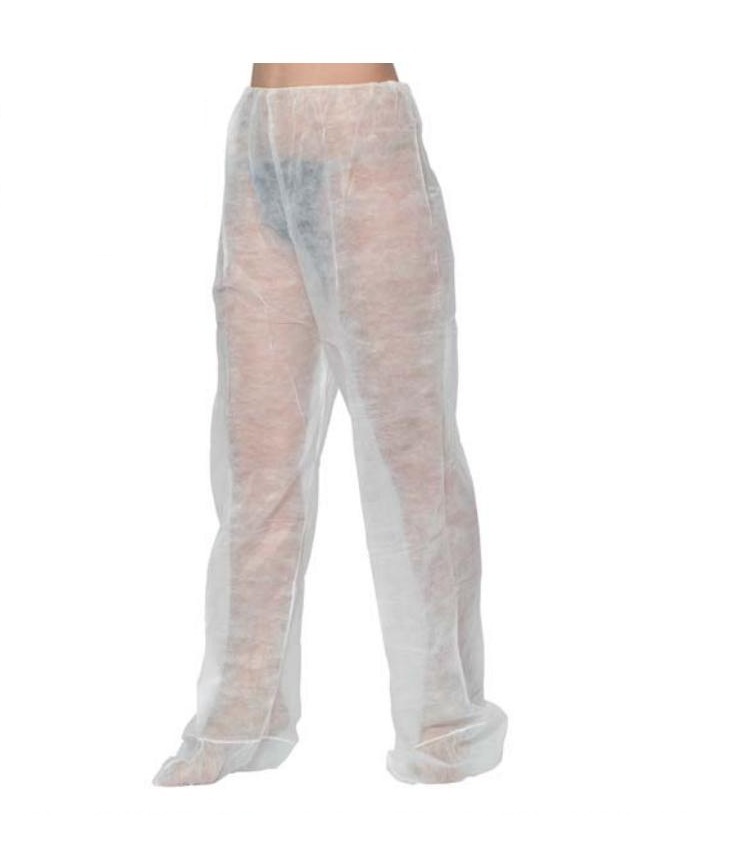Pantaloni drenaj limfatic PRIMA, presoterapie, de unica folosinta, PPSB, albi, 74x145 cm, cu talpa inchisa